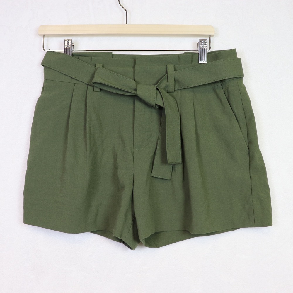 BANANA REPUBLIC Green Tie Waist Pleated High Rise Shorts 8P